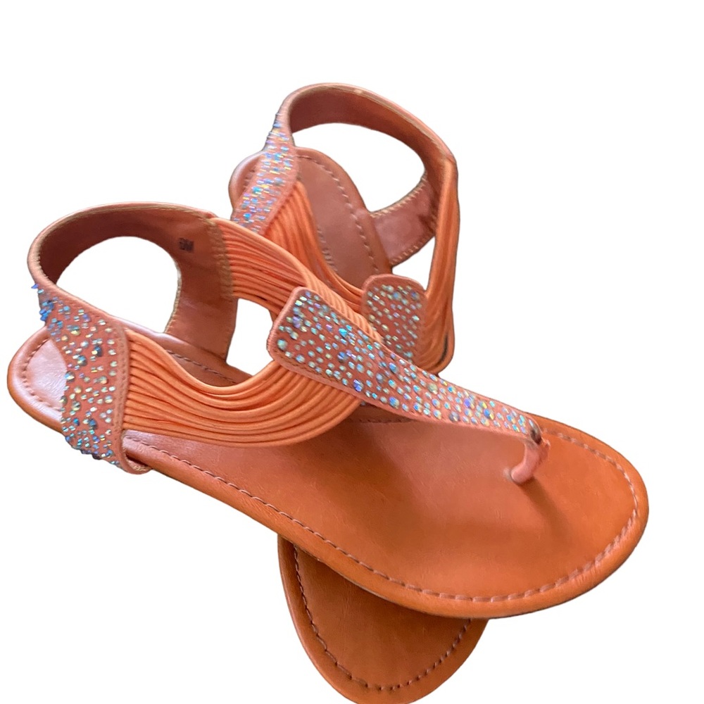 Nine West Leather Sandals with rhinestones size 6